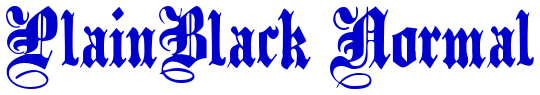 PlainBlack Normal шрифт
